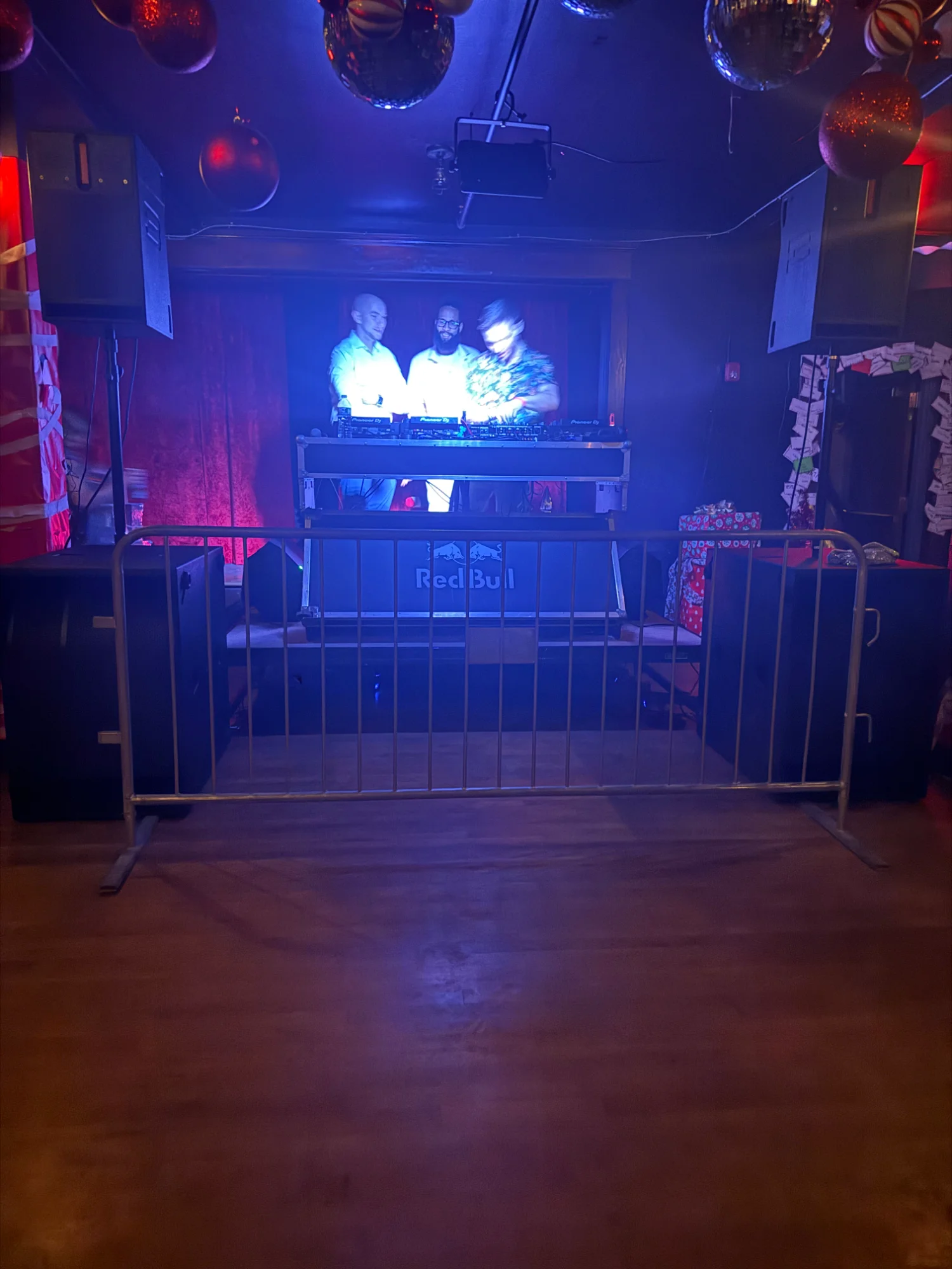 DJ booth with Red Bull branding